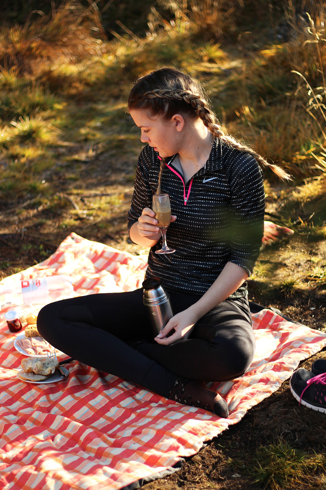 Picknick am Ingerringsee beim Kaffe trinken