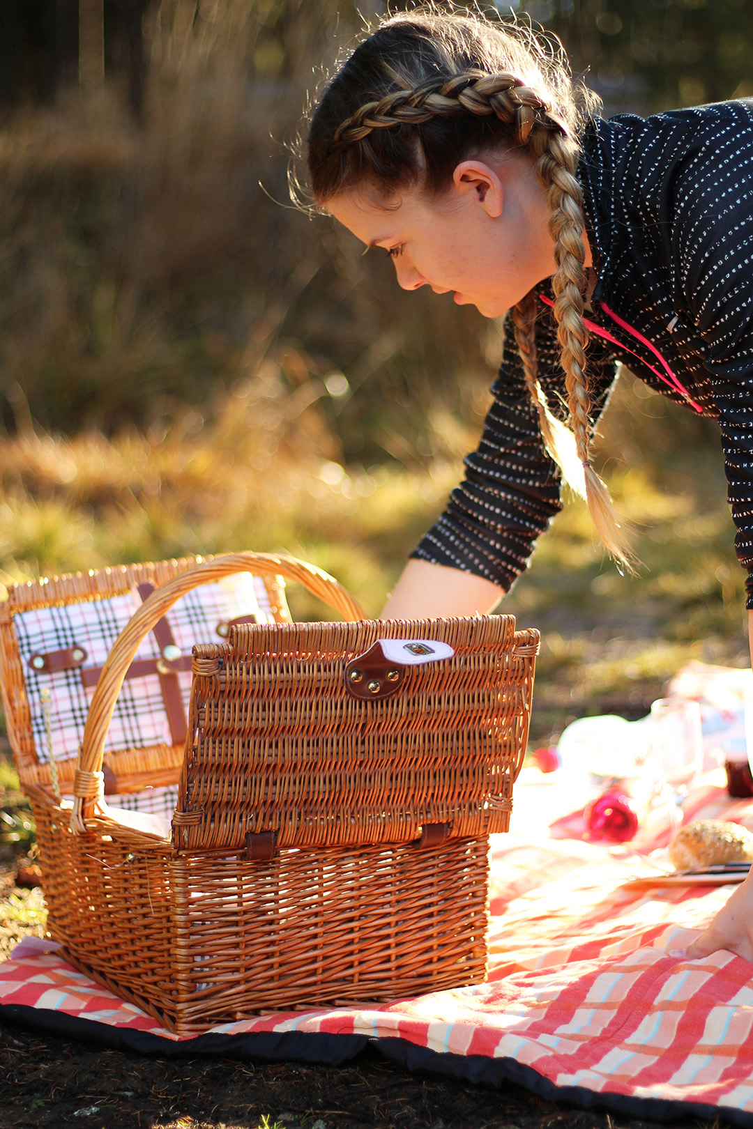 Picknick am Ingerringsee, auspacken vom Korb